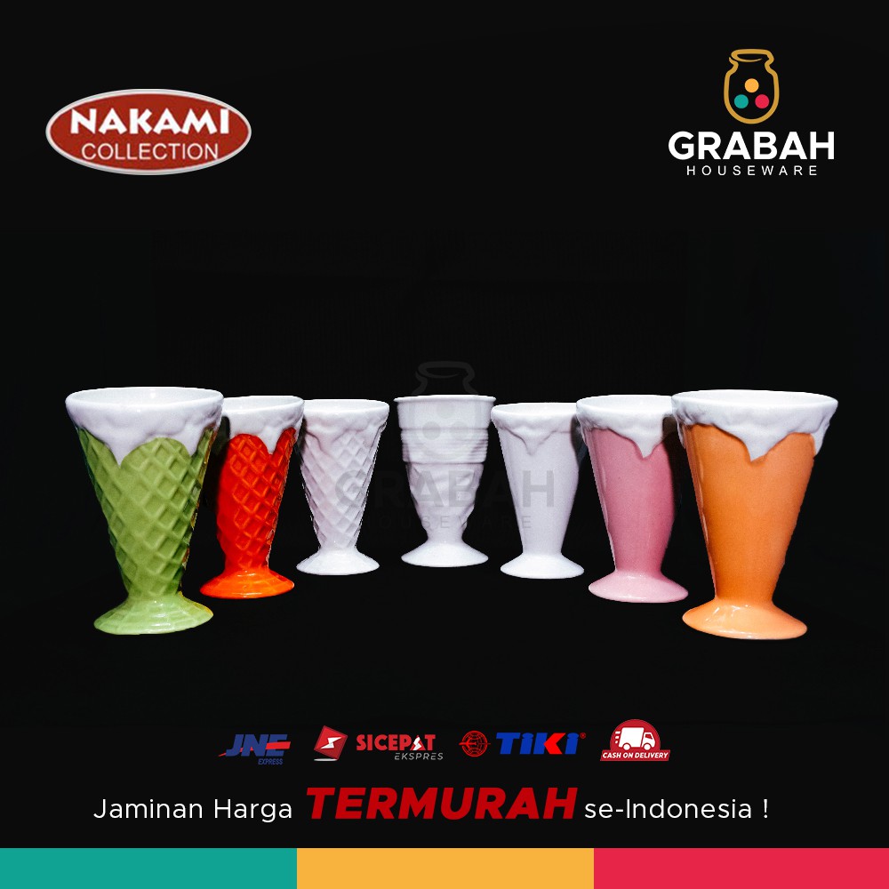 Jual Gelas Ice Cream Cup Cone Ice Cream Keramik Nakami Fc54707 Shopee Indonesia 0830