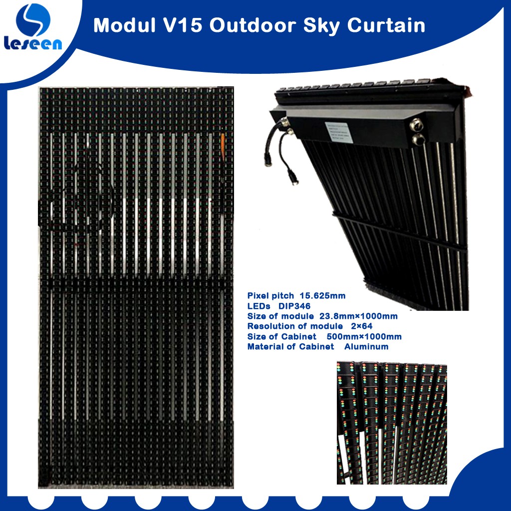 Jual Modul Panel V15 Led Strip Display Outdoor Sky Curtain PH15/15mm ...