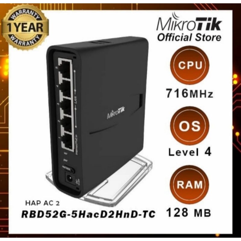 Jual Mikrotik RBD52G 5HacD2HnD TC HaP AC2 Wireless Router Indoor RBD52G 