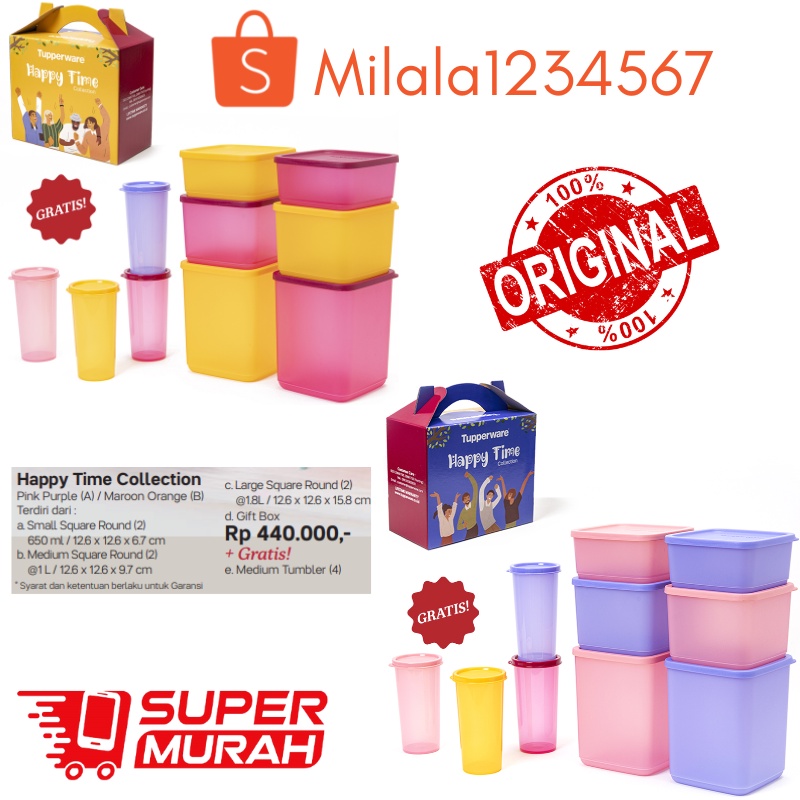 Jual Happy Time Collection Tupper..ware Toples Makanan, Botol Minum ...