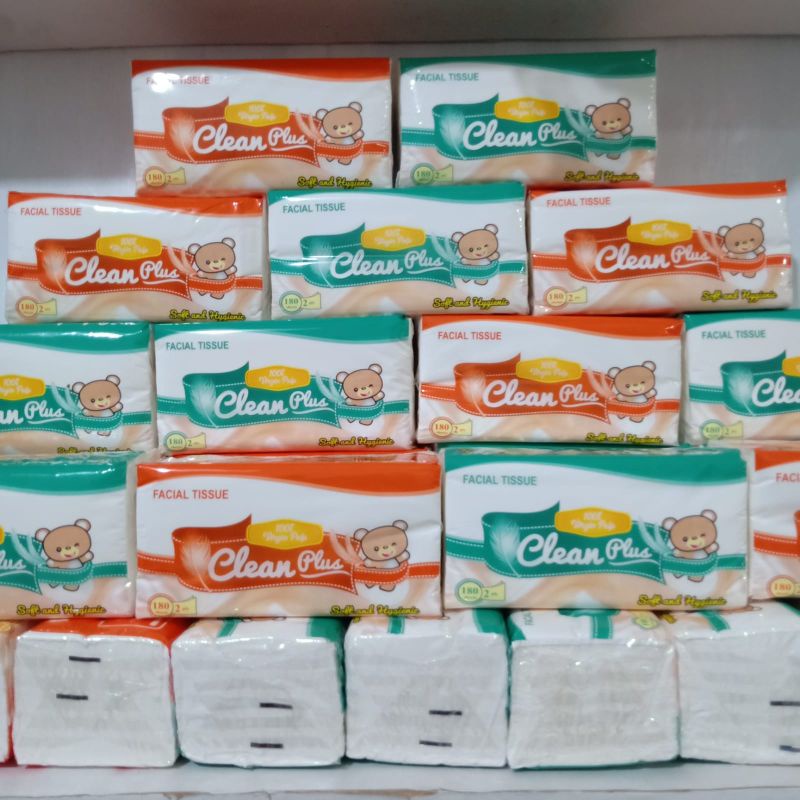 Jual Tissue Tisyu Clean Plus 180 Sheets | Shopee Indonesia