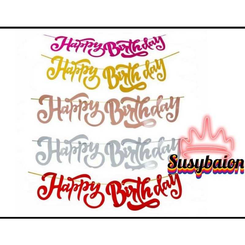 Jual banner happy birthday latin besar/baner happy birthday sambung ...
