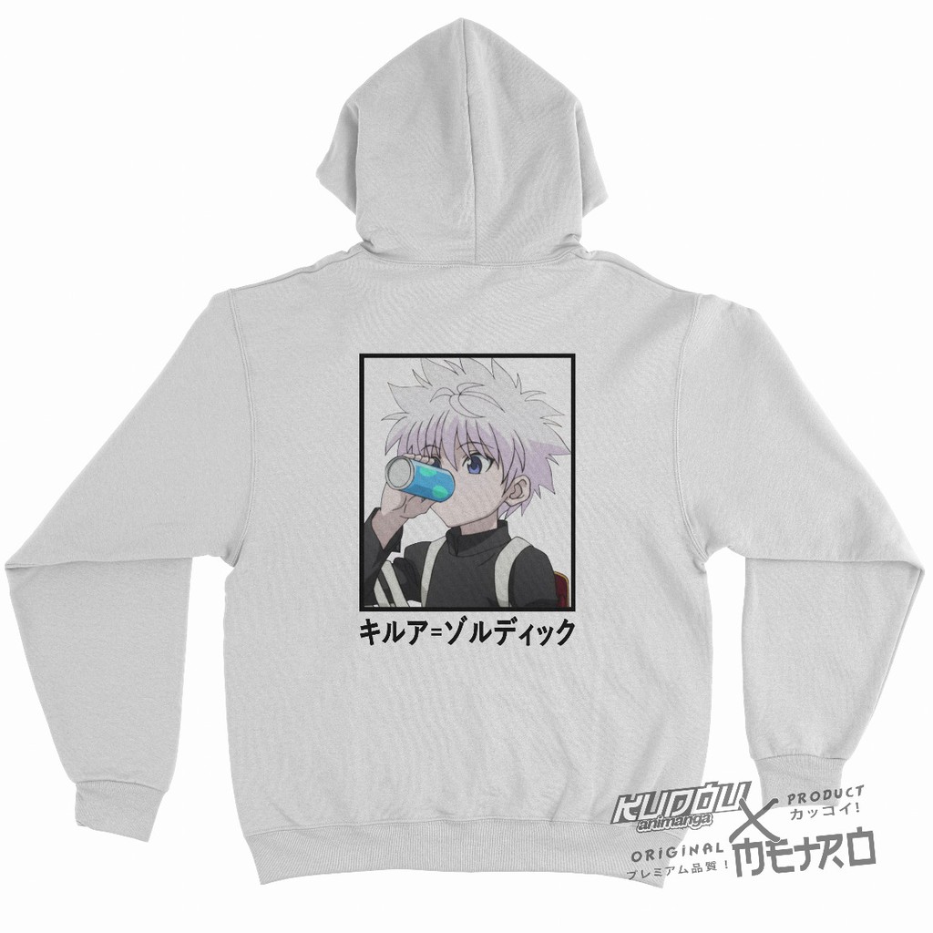 Jual Hoodie Killua Chibi Kanji Jepang White Hunter X Hunter Anime