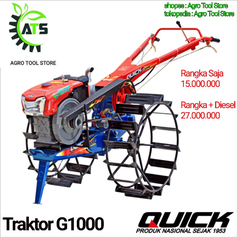 Jual Mesin Traktor Quick G1000 Boxer Bajak Sawah Siap Pakai Diesel ...