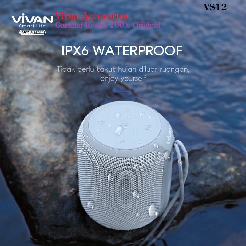 Jual VIVAN VS12 Bluetooth Speaker Surround Sound 360° Waterproof IPX6 ...
