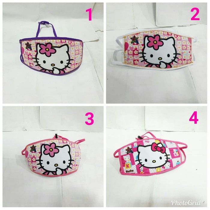 Jual Masker anak motif Hello Kitty pelindung mulut hidung wajah dari ...