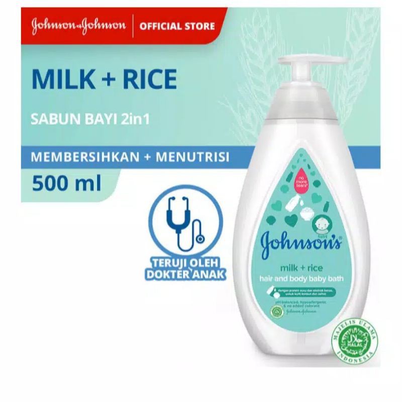 Jual SALE Johnson Hair & Body Baby Bath Murah Milk & Rice Pump 500 Ml ...