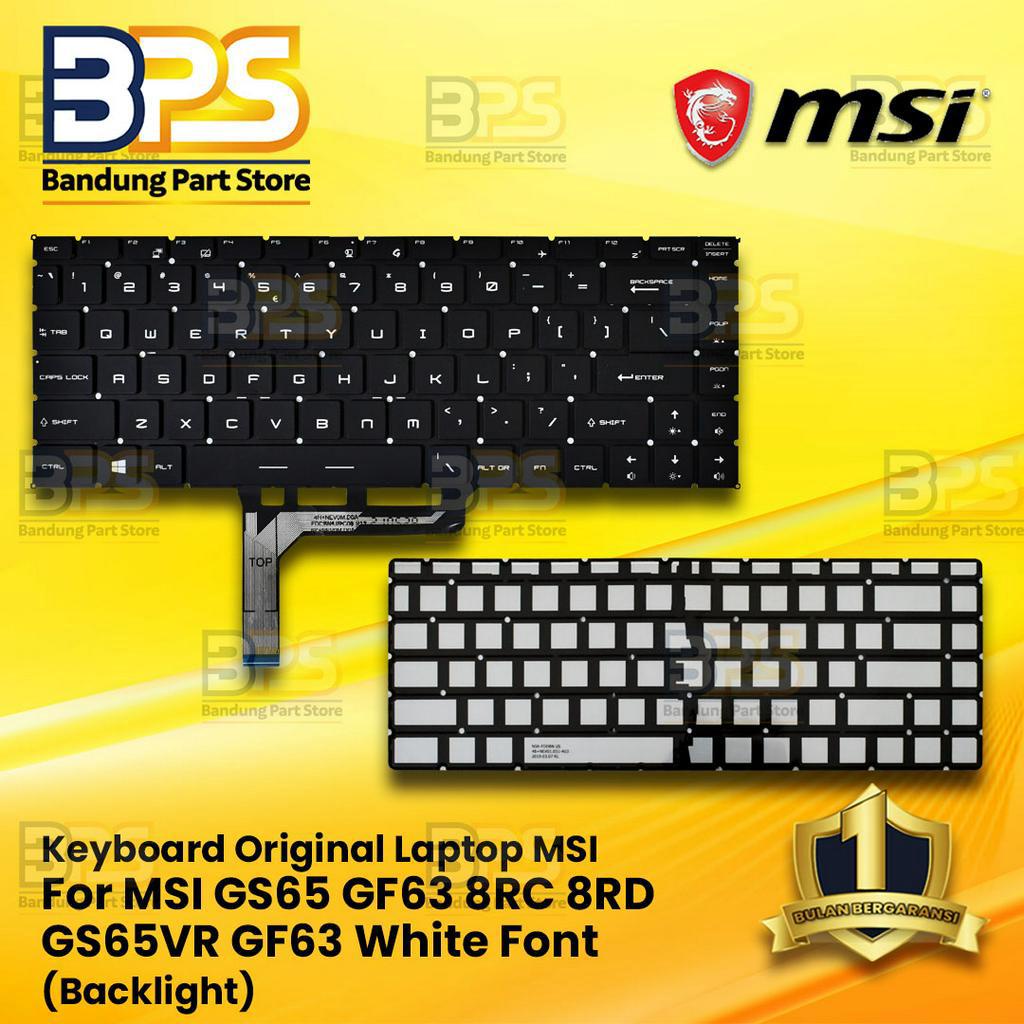 Jual Keyboard Original Laptop MSI GS65 GF63 GS65VR White Font Backlight