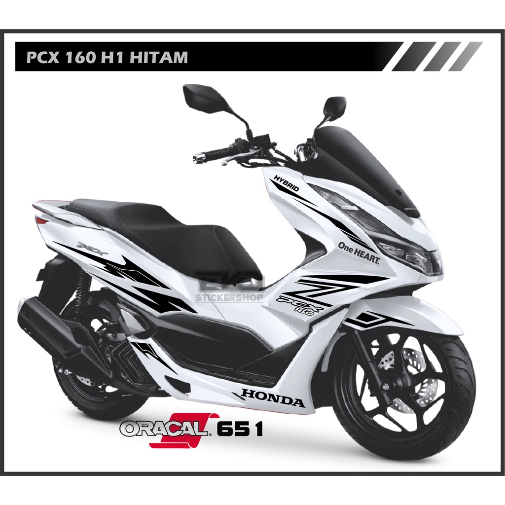 Jual Sticker Honda Pcx Putih Cutting Sticker Hitam Shopee Indonesia