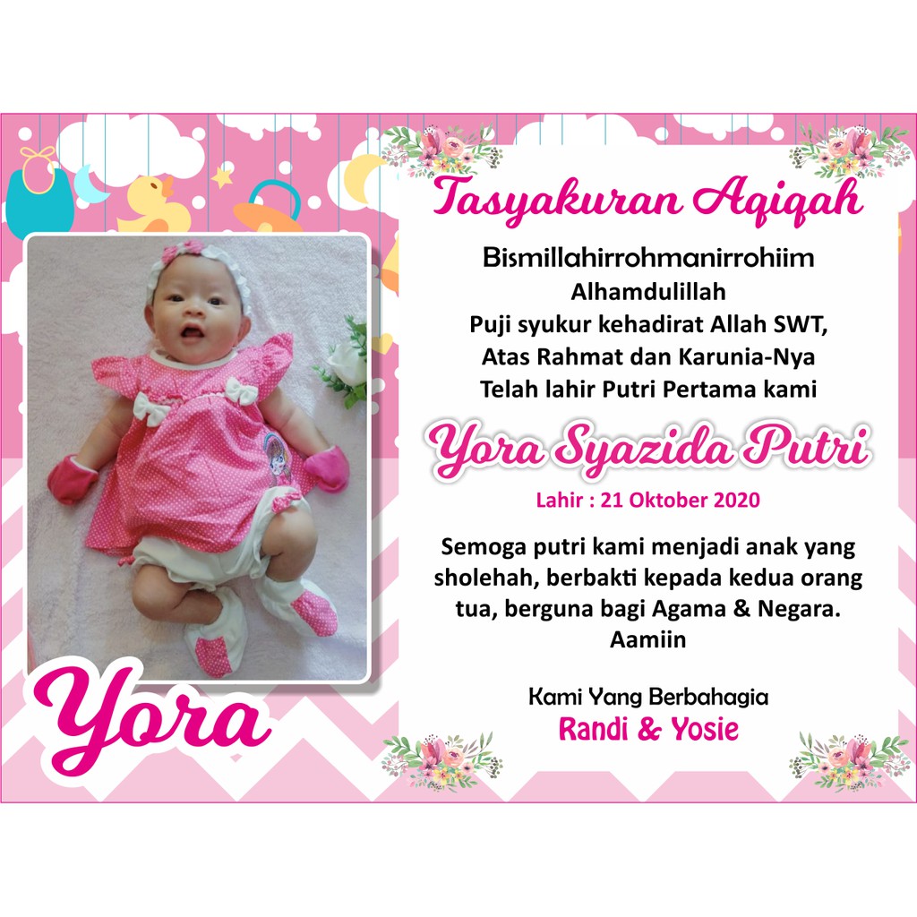 Jual Kartu Ucapan Aqiqah Ucapan Selapanan Khitanan 4 Bulanan Dll Ko Shopee Indonesia 1091