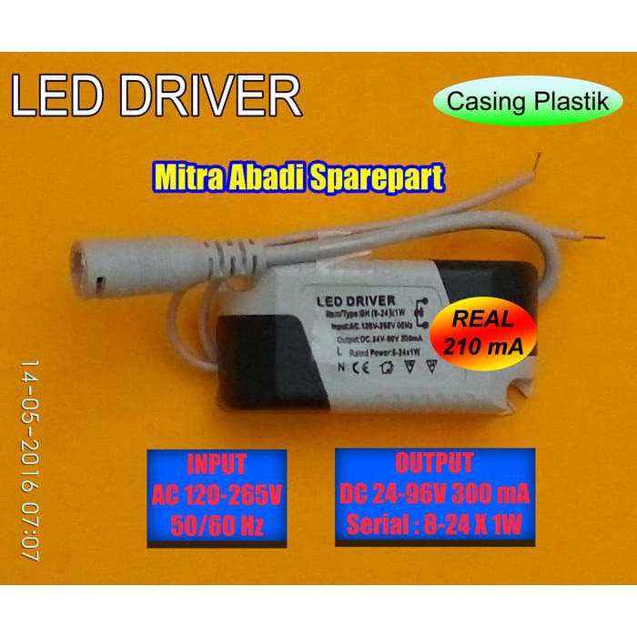 Jual Dijual LED Driver Casing Plastik Jack DC BH 8 24 1W 1 Watt 210 mA