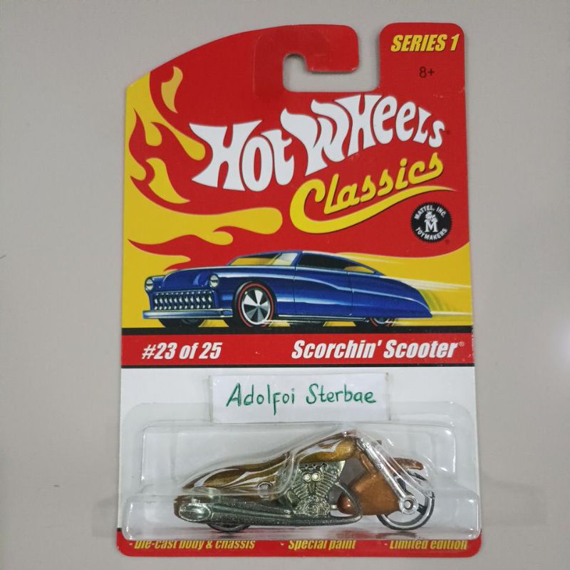 hotwheels hot wheels scorchin scooter edisi classics motor die-cast body  chassis special paint limited edition city racing series deluxe universal 