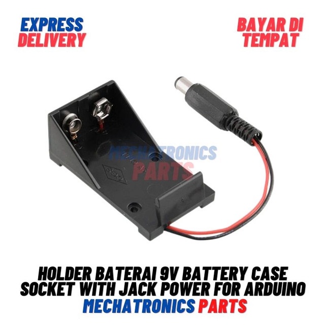 Jual [5652] Holder Baterai 9V Battery Case Socket With Jack Power For ...