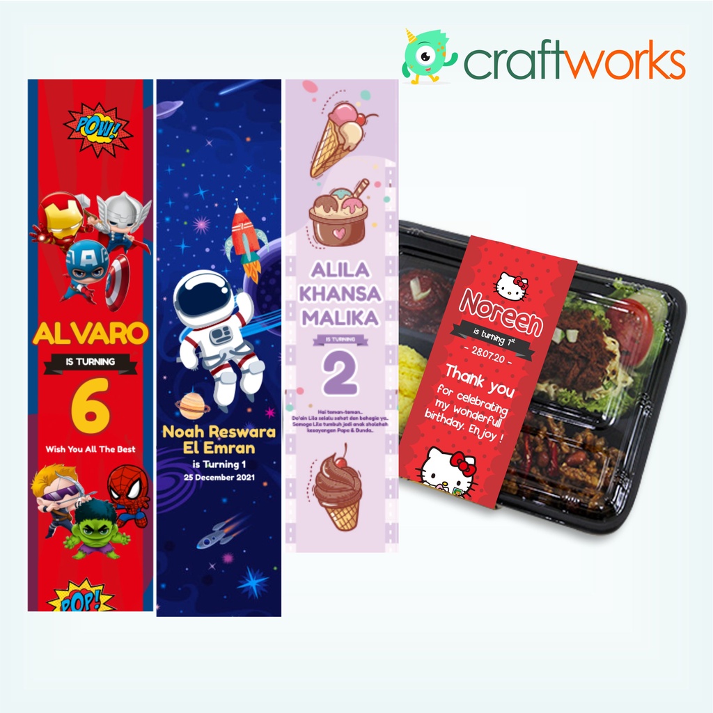 Jual LABEL KOTAK BENTO - CUSTOM | Shopee Indonesia