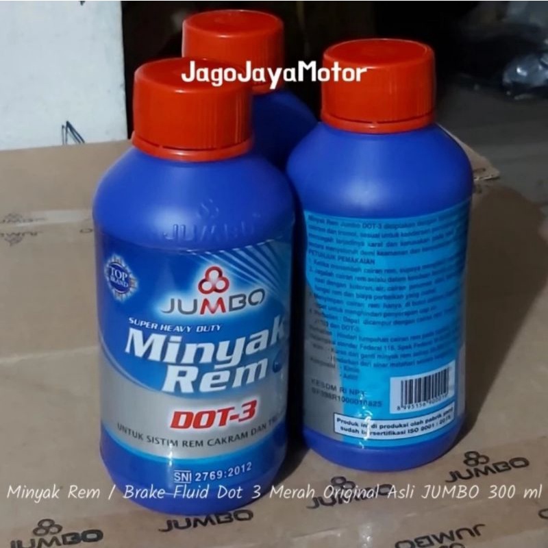 Jual Minyak Rem Brake Fluid Dot 3 Merah Original Asli Jumbo 300 Ml Shopee Indonesia 2771