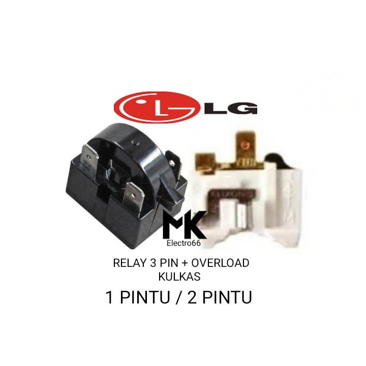Jual Relay 3 Pin + Ptc Overload Kulkas LG 1 pintu / 2 pintu | Shopee ...