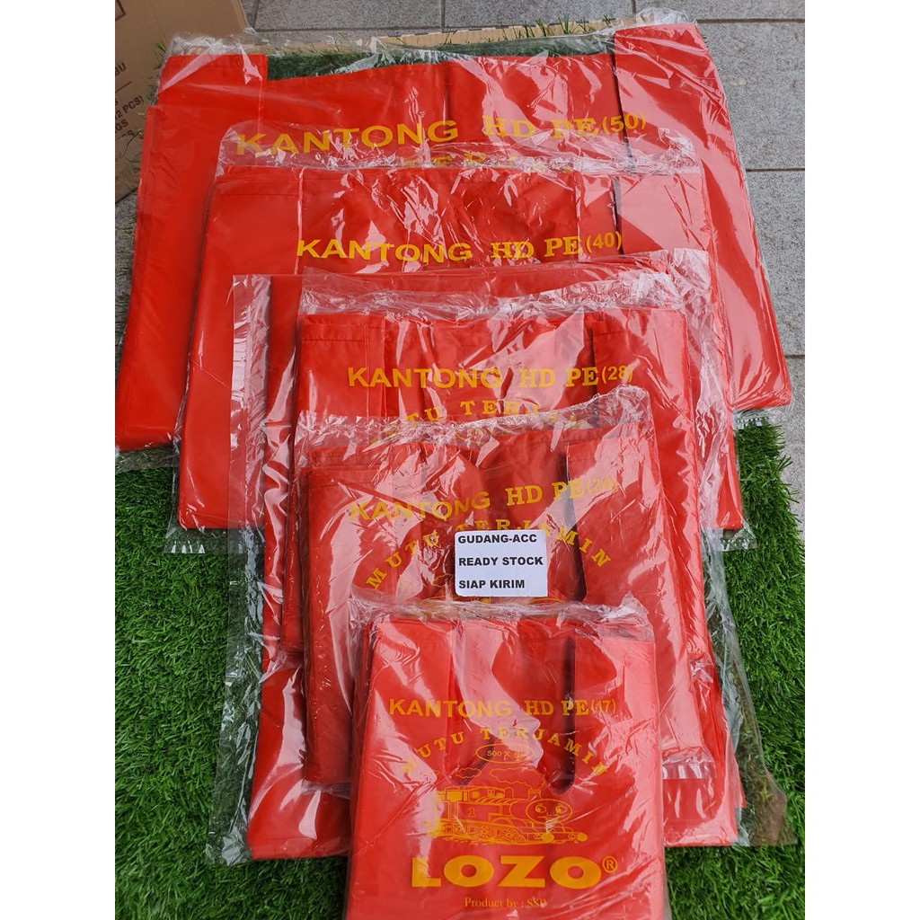 Jual Kantong Plastik Kresek Lozo Loco Tebal Merah Ukuran 17 24 28 35 40 Cm Merah Shopee Indonesia 2164