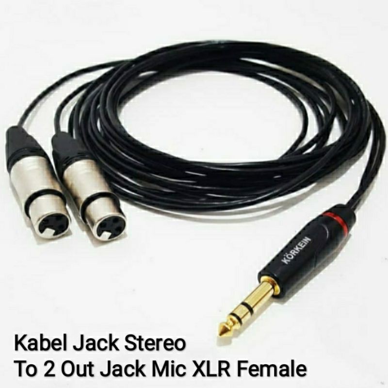 Jual Kabel Jack 6.5 Stereo To 2 Output Canon XLR Female. ukuran panjang