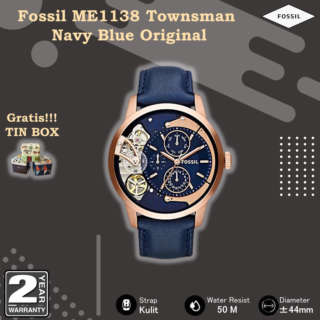 Jual TERLARIS Jam Tangan Pria Fossil ME1138 Original Fossil ME1138 Townsman Navy Blue Shopee Indonesia