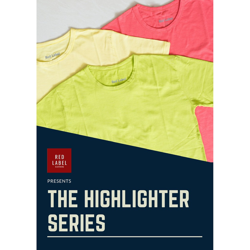 Jual Kaos / T-Shirt RED LABEL Highlighter Series (100% cotton) | Shopee ...
