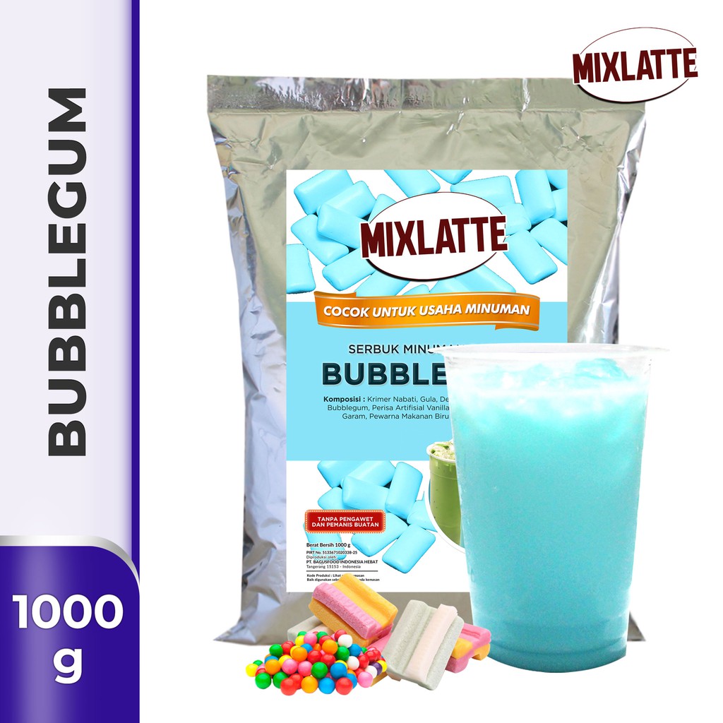 Jual Powder Drink Bubuk Minuman Rasa BUBBLEGUM MIXLATTE 1Kg Shopee
