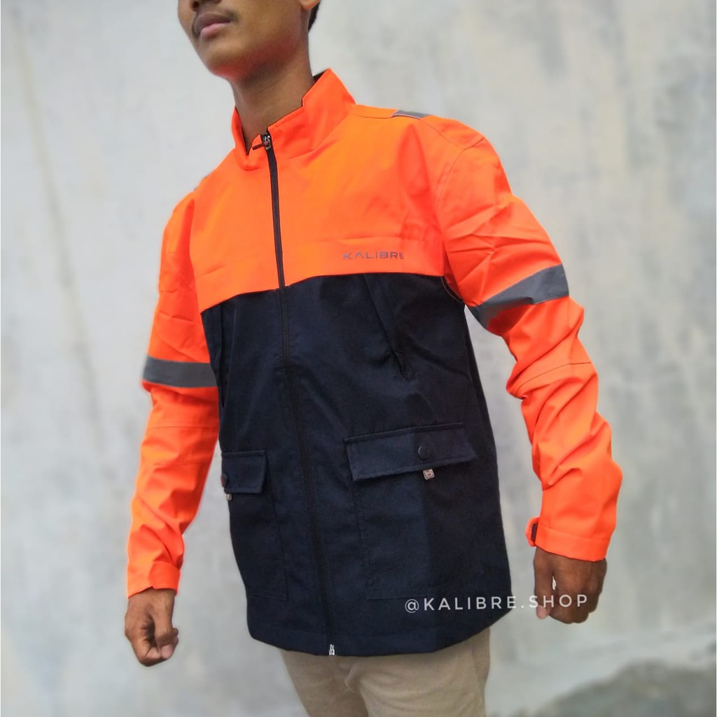 Jual Jacket Kalibre Pria Orange-Black | Shopee Indonesia