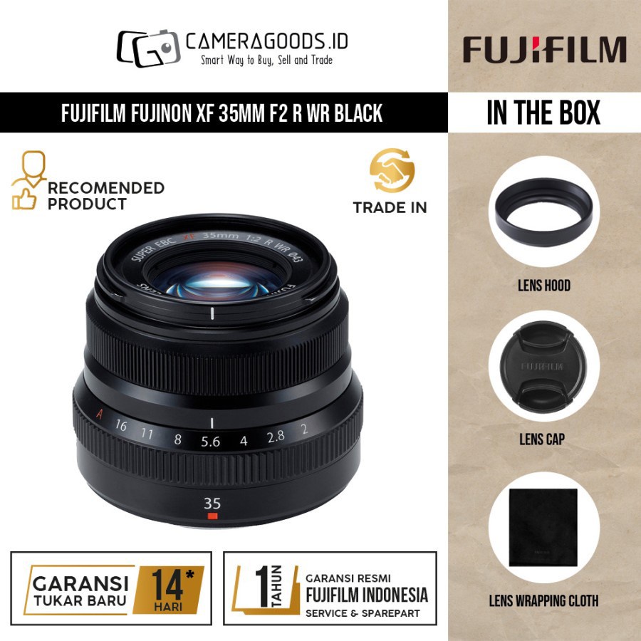 Objectif Fujinon XF35mmF2 R WR | Pour Fujifilm X | Standard 53mm équivalent