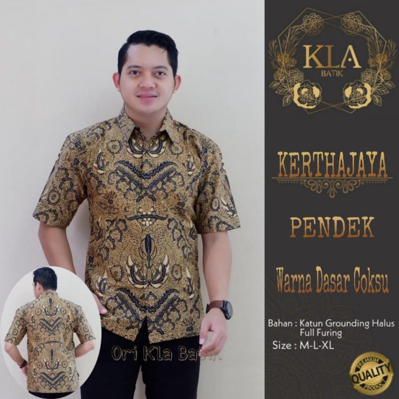 Jual Baju Batik Pria Cokelat Jowo Klawus Kemeja Batik Pria Lengan Panjang Dan Pendek Full Furing 9927