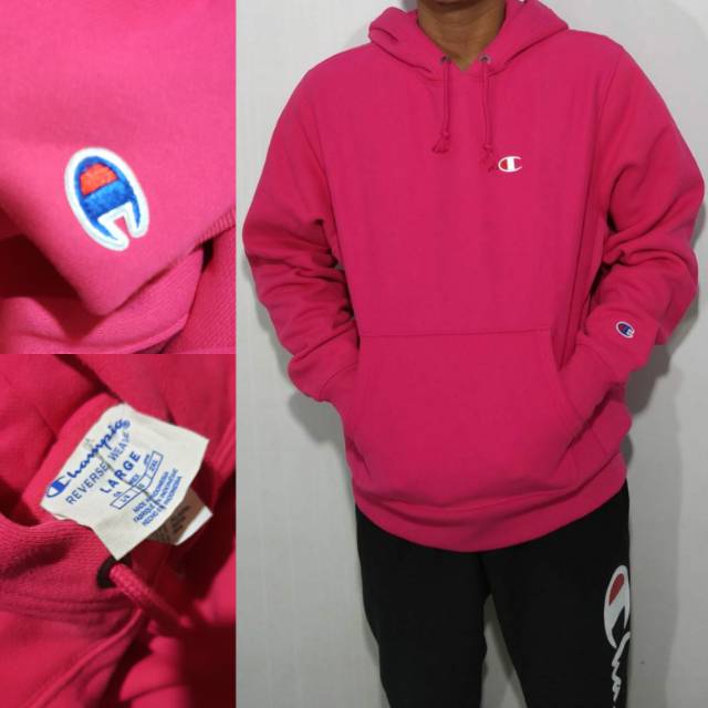 Men size champion Hot buying pink hoodie