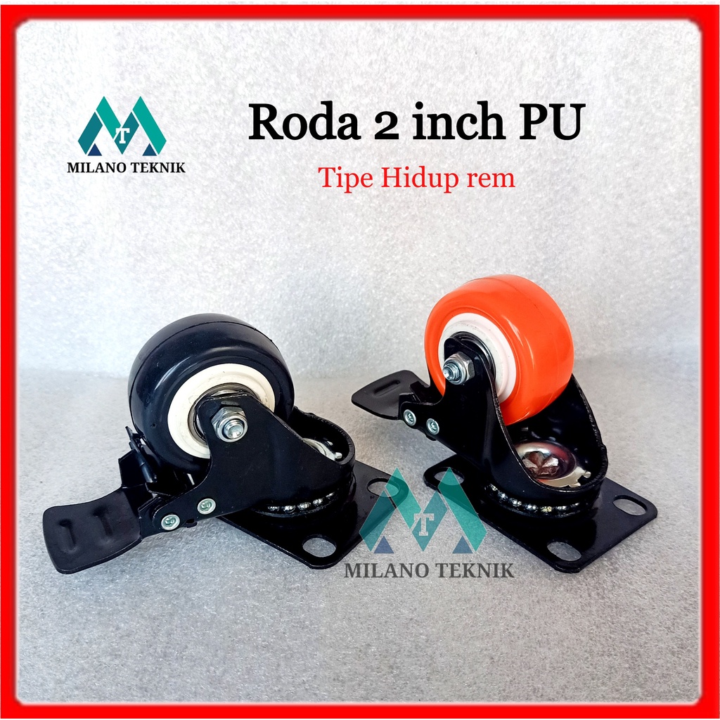 Jual Roda 2 inch PU HIDUP REM / roda kastor caster roda Troli Troly 2 ...