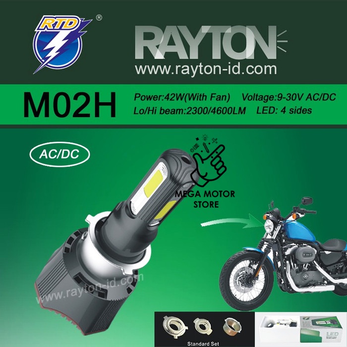 Jual Lampu Motor RAYTON RTD M02H LED 4 Sisi 42 Watt Headlamp LED ...