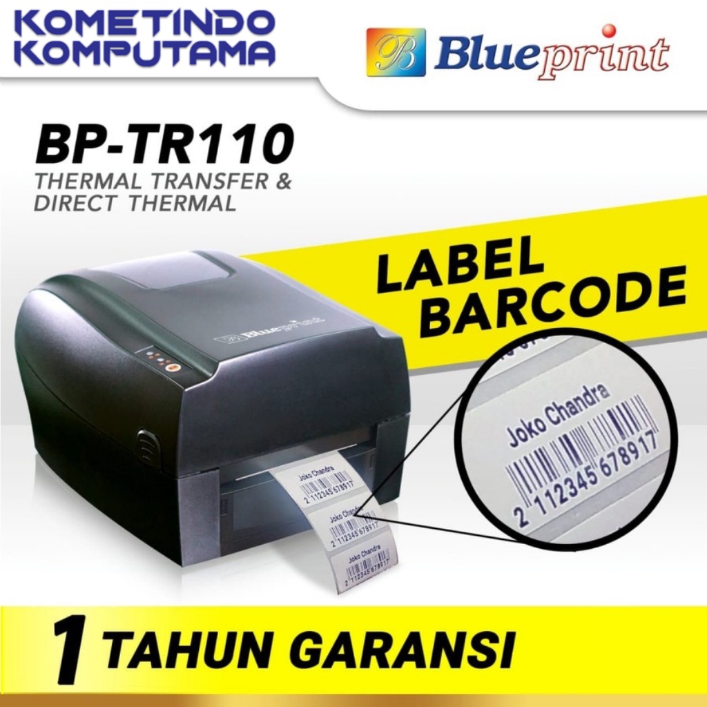 Jual 78x60 mm x 1 Line isi 400 Label Stiker BLUEPRINT Direct Thermal ...