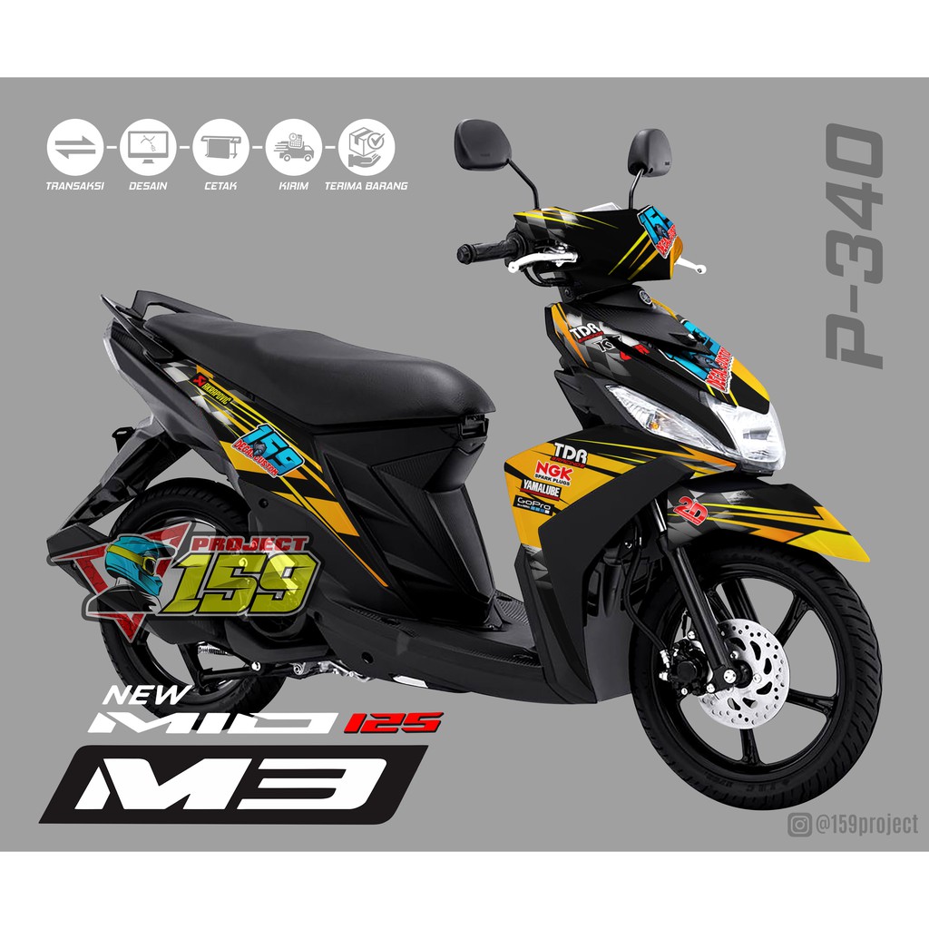 Jual Stiker Motor Mio M3 125 - P-340 Road Race Livery | Shopee Indonesia