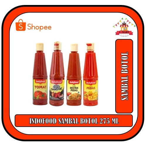 Jual Indofood Saus Sambal 275 Ml Pedas Dan Extra Pedas Ekstra Botol ...