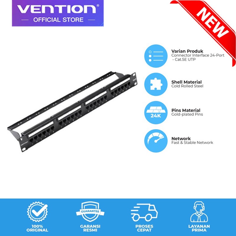 Jual Vention Network Patch Panel Gigabit Ethernet LAN RJ45 Wall ...