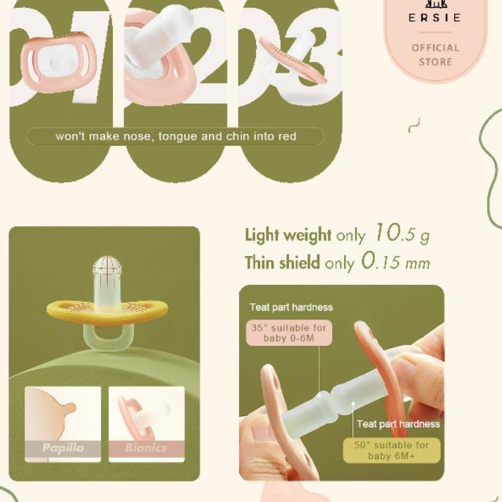 Jual Modern.. Ersie Phanpy Silicone Baby Pacifier Dot silikon bayi