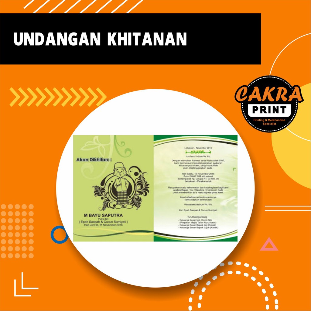 Jual Cetak Undangan Khitanan Sunatan Murah | Shopee Indonesia