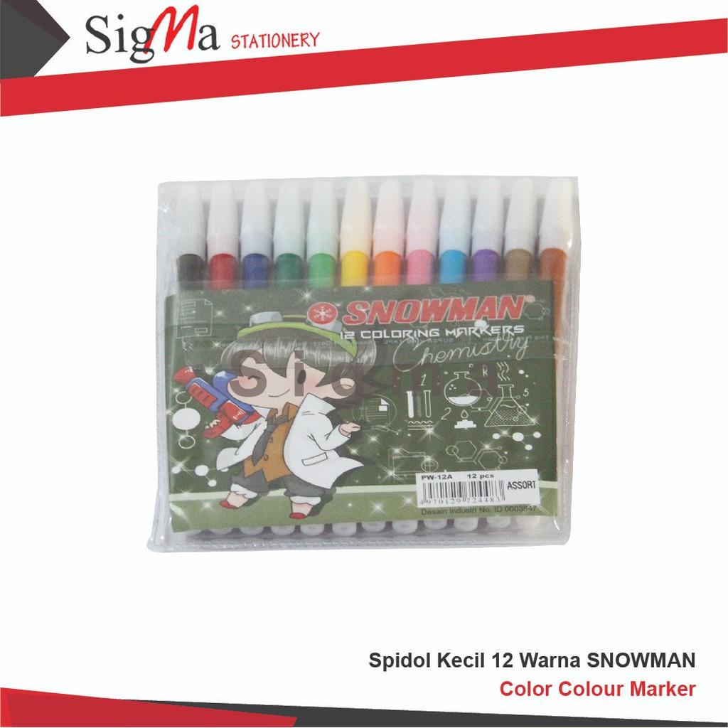 Jual Spidol Snowman Kecil 12 Warna Pw 12a Set Shopee Indonesia