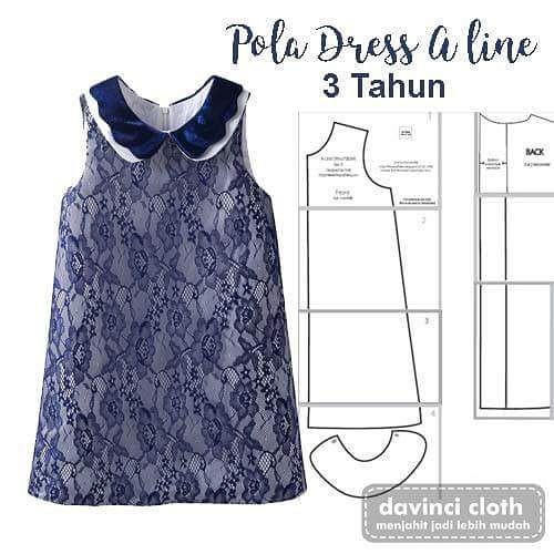 Jual Pola Dress Aline Anak dengan kerah | Shopee Indonesia