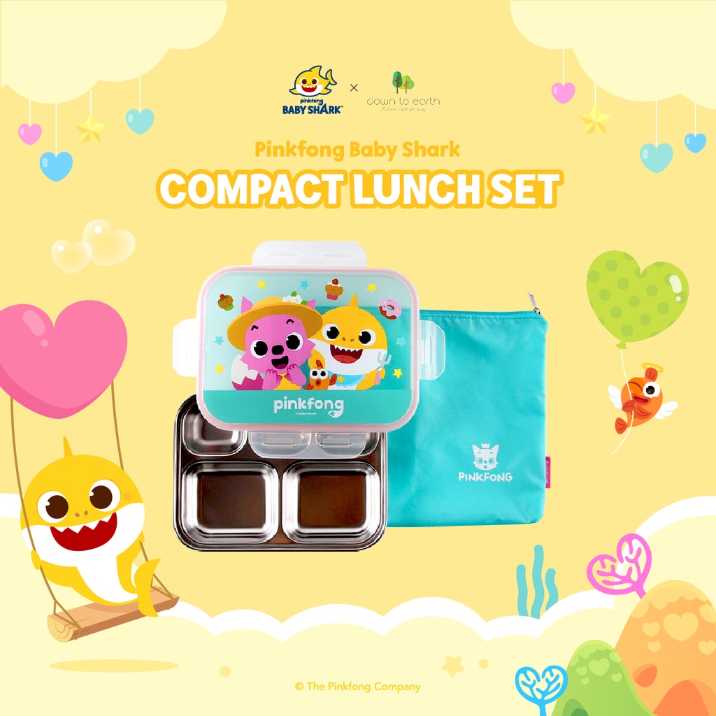 Jual Pinkfong Baby Shark x Down to Earth Compact Stainless Steel Lunch ...