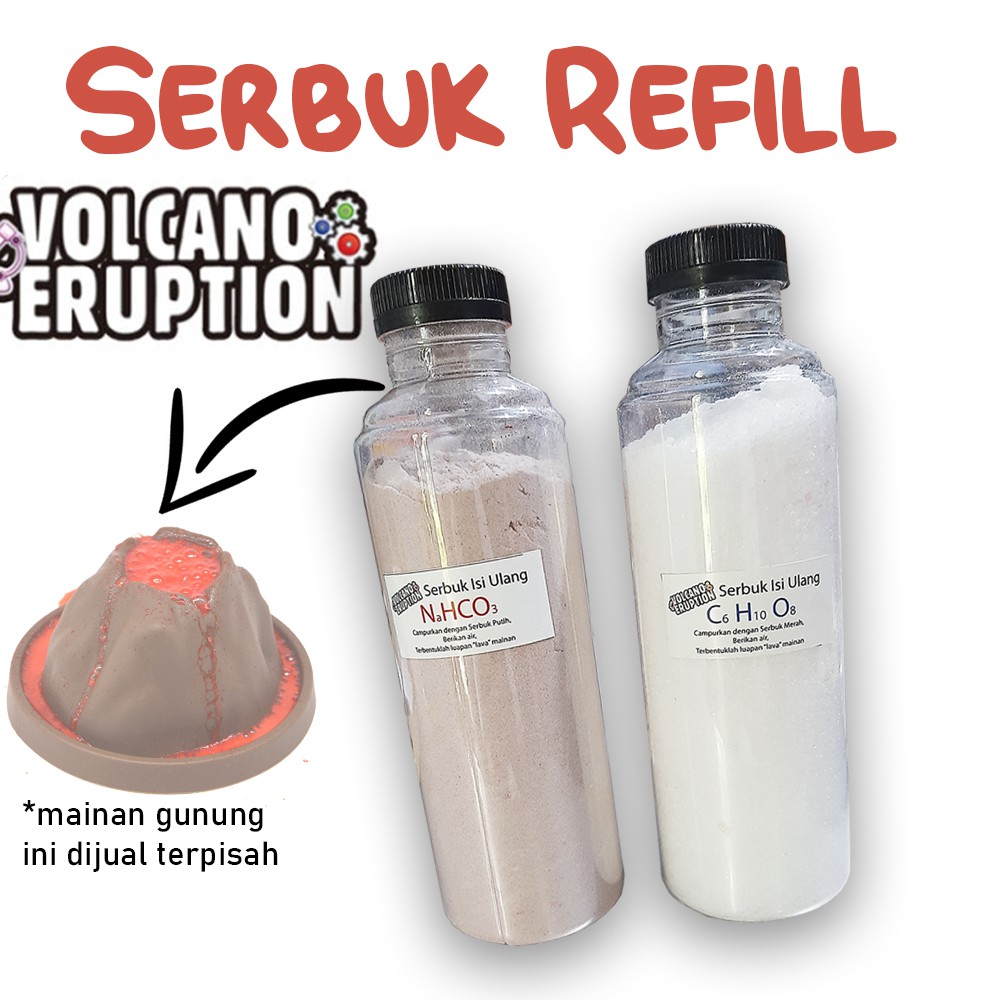 Jual Serbuk Refill untuk Mainan Volcano Eruption, Eksperimen Gunung ...