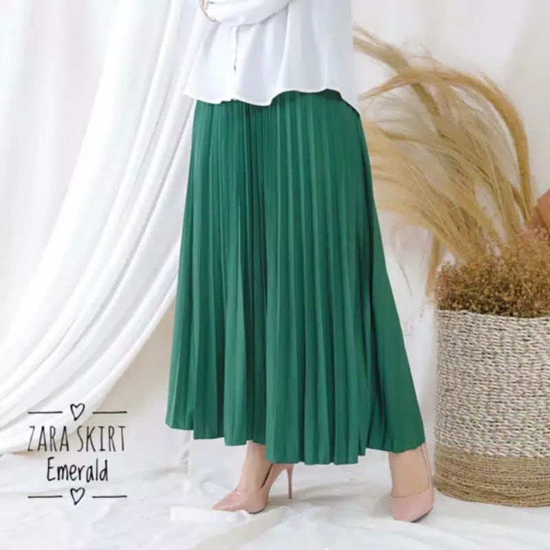 Jual Rok Plisket Premium Panjang Mayung Polos Tebal Adem Hyget Super Pleated Skirt Muslim Wanita 7268