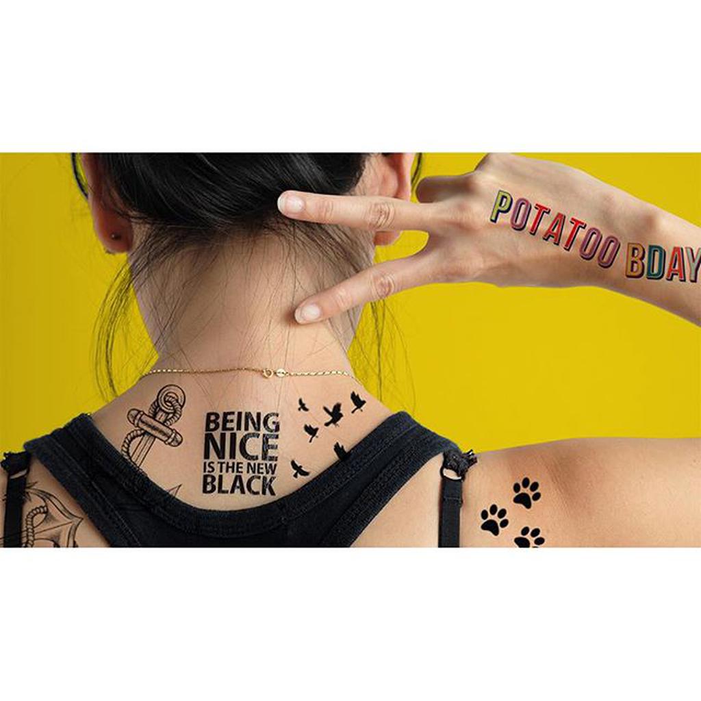 Jual POTATOO BEING NICE IS THE NEW BLACK Temporary Tatto Sticker ...