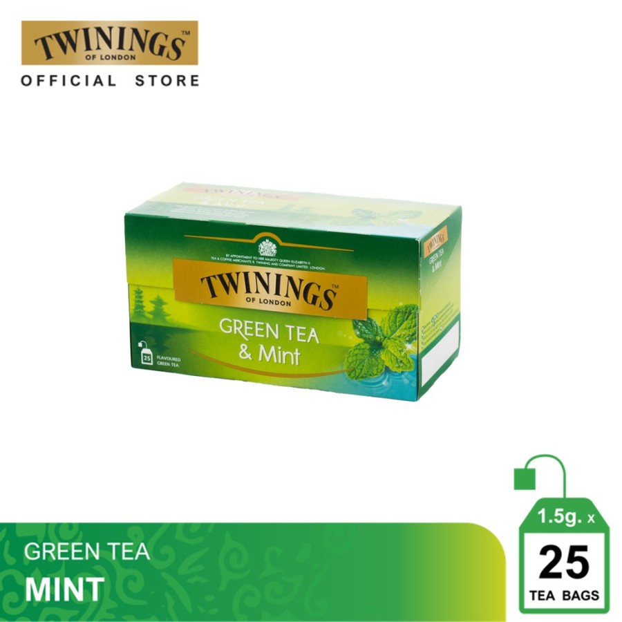 Jual Twinings Teh Hijau Celup Rasa Green Tea Mint 1.5 g. Pack 25 Tea