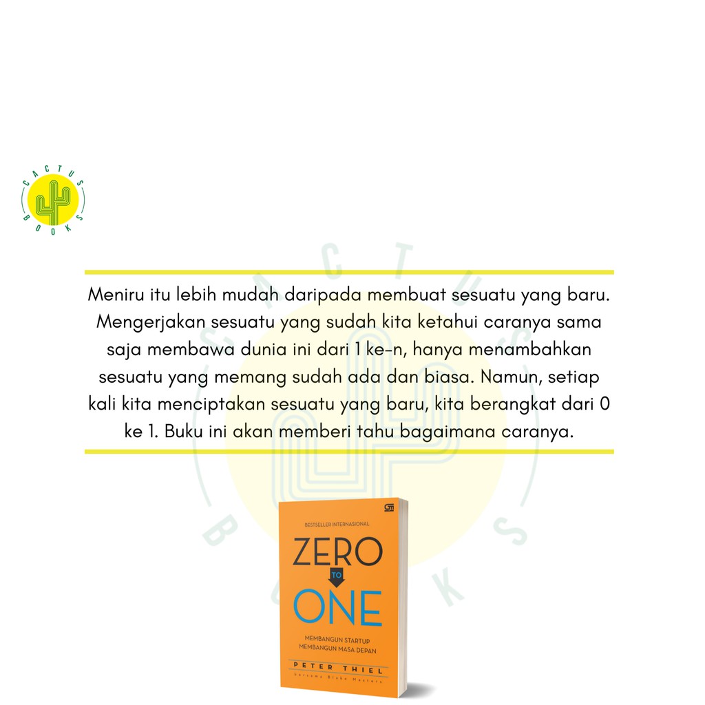 Jual ZERO TO ONE - Peter Thiel | Shopee Indonesia