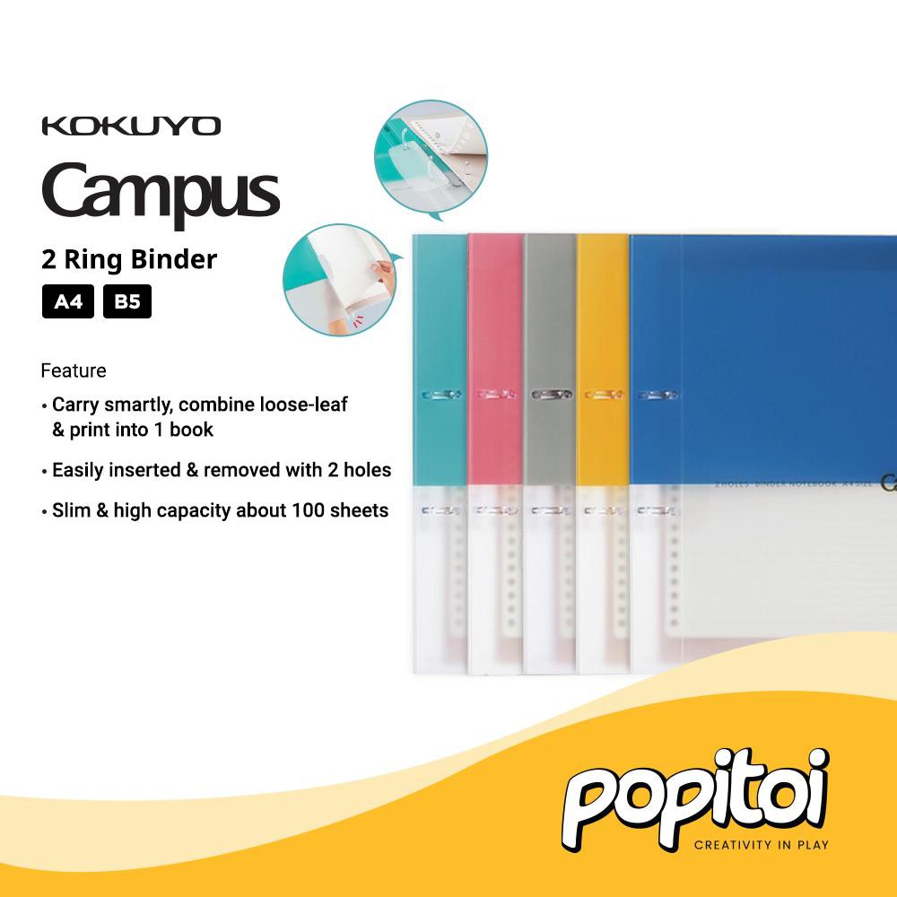 Jual KOKUYO Campus 2 Ring Binder Loose Leaf Notebook A4 B5 Ordner ...