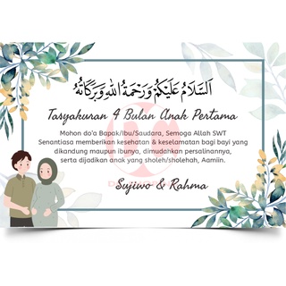Jual Kartu Ucapan Tasyakuran Kehamilan 4 Bulanan/Tasyakuran Hamil 7