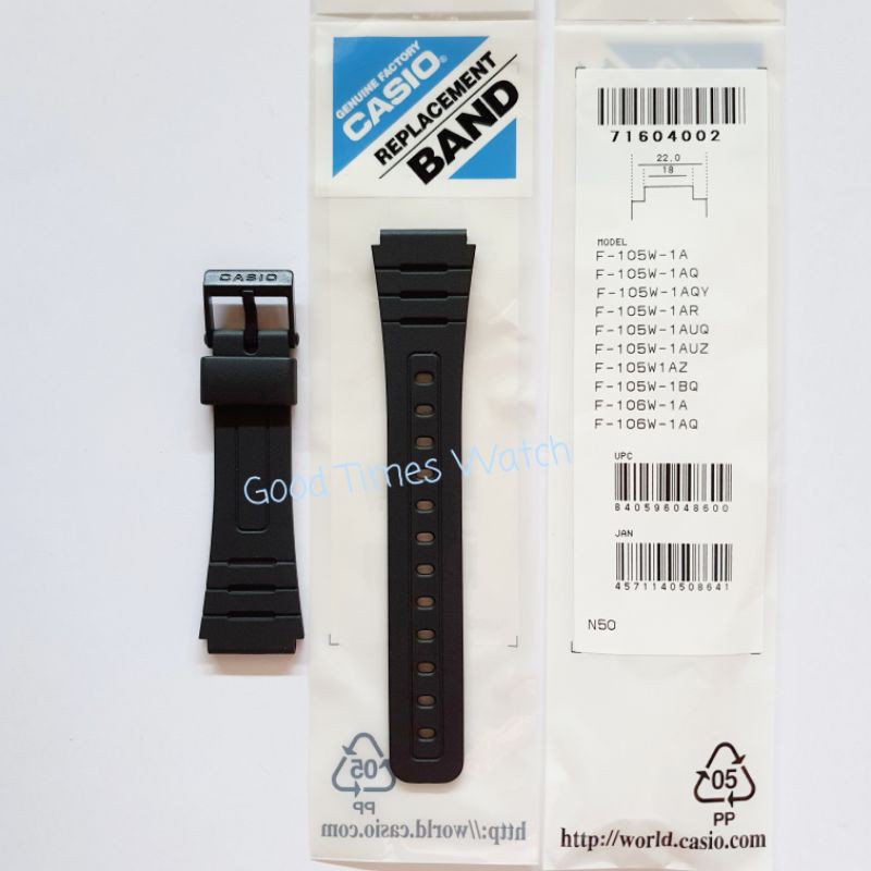 Cinturino Di Ricambio In PU Per Orologi Casio F-91W, F-94, F-105, F-106W - Morbido, Comodo, Resistente, Sostituzione Semplice