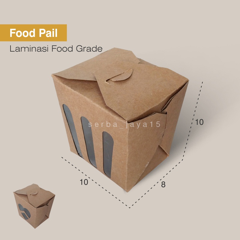 Jual Food Pail/food paper cup/food box/dus nasi uk 10x8x10 | Shopee ...