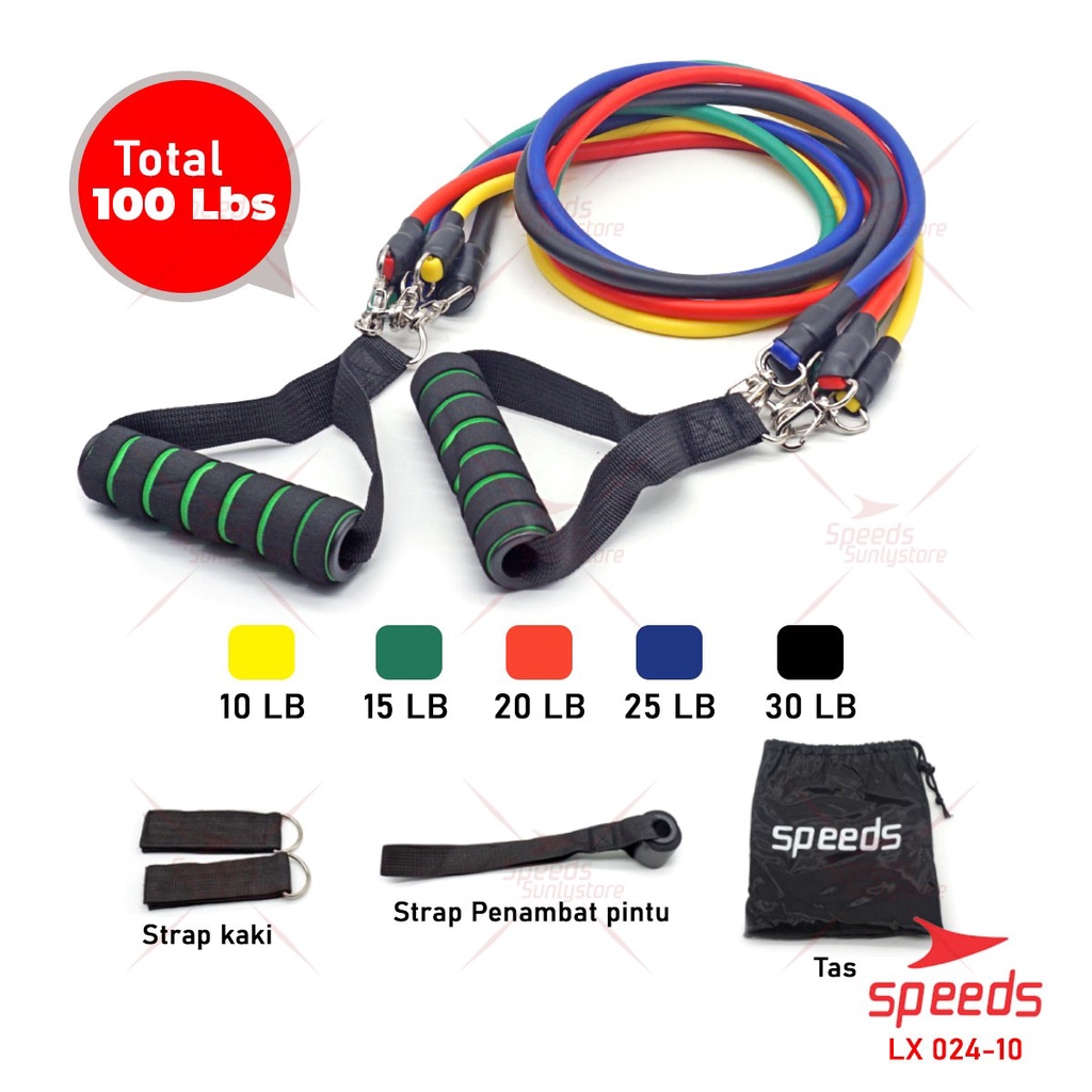 Jual Speeds Resistance Bands 11 In 1 Set Tali Pembantu Fitness Gym Power 024 10 Shopee Indonesia 2736